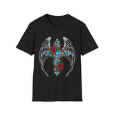 Angel Wing Cross - Unisex Softstyle T-Shirt